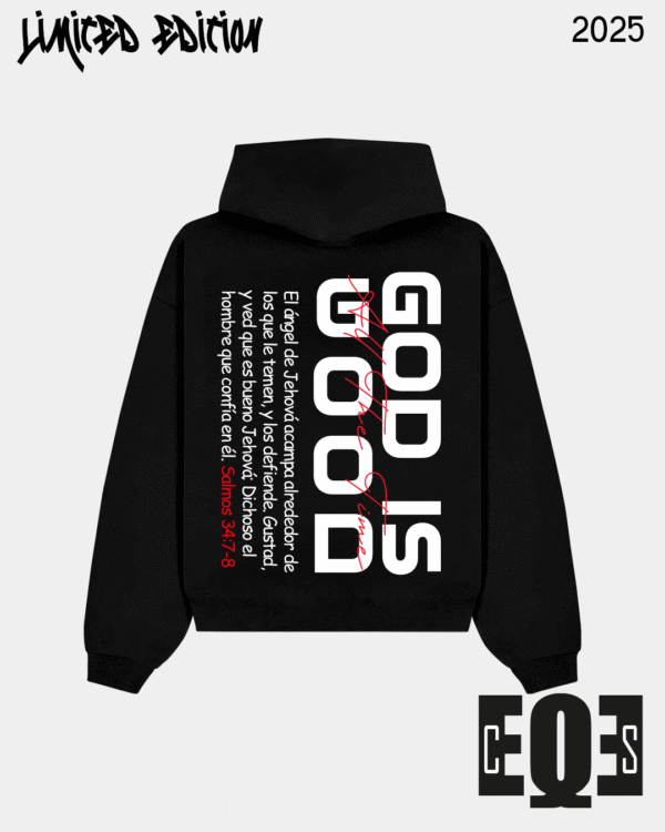 DDD Hoodie Oversize "God Is Good" | Salmos 34:7-8